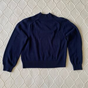 Boomerang Organic Cotton Mock neck Navy Sweater size S